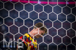 01.10.2026, Fussball UEFA Nations-League 2026/2027, 3.Spieltag, Deutschland - Serbien, in der Allianz-Arena München. Torwart Jonas Urbig (Deutschland) beim Aufwärmen. 