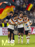 01.10.2026, Fussball UEFA Nations-League 2026/2027, 3.Spieltag, Deutschland - Serbien, in der Allianz-Arena München. v.li: Bundestrainer Jürgen Klopp (Deutschland), Tom Bischof (Deutschland),  Alexander Pavlovic (Deutschland), Philipp Treu (Deutschland), nach dem Spiel bei der Ehrenrunde, 