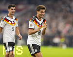 01.10.2026, Fussball UEFA Nations-League 2026/2027, 3.Spieltag, Deutschland - Serbien, in der Allianz-Arena München. Tom Bischof (Deutschland) lachend 