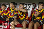 01.10.2026, Fussball UEFA Nations-League 2026/2027, 3.Spieltag, Deutschland - Serbien, in der Allianz-Arena München. v.li: Lennart Karl (Deutschland), Said El Mala (Deutschland), David Raum (Deutschland), 