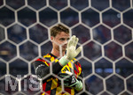 01.10.2026, Fussball UEFA Nations-League 2026/2027, 3.Spieltag, Deutschland - Serbien, in der Allianz-Arena München. Torwart Jonas Urbig (Deutschland) beim Aufwärmen.