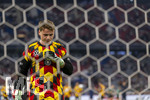 01.10.2026, Fussball UEFA Nations-League 2026/2027, 3.Spieltag, Deutschland - Serbien, in der Allianz-Arena München. Torwart Jonas Urbig (Deutschland) beim Aufwärmen.
