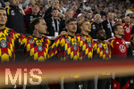 01.10.2026, Fussball UEFA Nations-League 2026/2027, 3.Spieltag, Deutschland - Serbien, in der Allianz-Arena München. Ersatzspieler bei der Nationalhymne, Said El Mala (Deutschland), David Raum (Deutschland), Vitaly Janelt (Deutschland), Finn Jeltsch (Deutschland), Ridle Baku (Deutschland) 