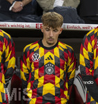 01.10.2026, Fussball UEFA Nations-League 2026/2027, 3.Spieltag, Deutschland - Serbien, in der Allianz-Arena München. Ersatzspieler  Lennart Karl (Deutschland) 