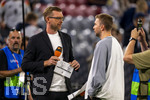 01.10.2026, Fussball UEFA Nations-League 2026/2027, 3.Spieltag, Deutschland - Serbien, in der Allianz-Arena München. Moderatorenduo, zum letzten mal vor der Kamera an dem Spiel, v.li: ZDF Experete Per Mertesacker (Deutschland) und Christoph Kramer,