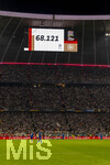 01.10.2026, Fussball UEFA Nations-League 2026/2027, 3.Spieltag, Deutschland - Serbien, in der Allianz-Arena München. Zuschauerzahl 68121 steht auf der Anzeigetafel.