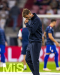 01.10.2026, Fussball UEFA Nations-League 2026/2027, 3.Spieltag, Deutschland - Serbien, in der Allianz-Arena München. Bundestrainer Jürgen Klopp (Deutschland) nachdenklich beim Aufwärmen der Spieler