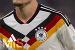 01.10.2026, Fussball UEFA Nations-League 2026/2027, 3.Spieltag, Deutschland - Serbien, in der Allianz-Arena München. Deutscher Spieler mit dem Bundesadler auf dem Trikot.