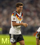 01.10.2026, Fussball UEFA Nations-League 2026/2027, 3.Spieltag, Deutschland - Serbien, in der Allianz-Arena München. Tom Bischof (Deutschland) gut gelaunt 