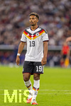 01.10.2026, Fussball UEFA Nations-League 2026/2027, 3.Spieltag, Deutschland - Serbien, in der Allianz-Arena München. Bambase Conte (Deutschland) nachdenklich 