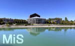 15.09.2026, Forggensee bei Füssen im Allgäu, das Festspielhaus Füssen, Aussenaufnahme mit Blick vom See.   