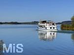 15.09.2026, Urlaub am Forggensee bei Füssen im Allgäu, Am Dampfersteg für die Schiffs-Rundfahrt ab Füssen legt gerade die MS Allgäu ab.