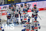 09.10.2026, München, Deutschland. PENNY DEL, Deutsche Eishockey Liga, Saison 2026/27, 7. Spieltag: EHC Red Bull München gegen ERC Ingolstadt im SAP Garden in München. Ingolstadt beim Jubel, jubelnd, feiernd nach dem Enstand