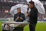 10.10.2026, Fussball Bundesliga 2026/2027, 5.Spieltag, FC Augsburg - FC Bayern München, in der WWK-Arena Augsburg, v.l. DANZ Moderatorin Valentina Maceri und DANZ TV-Experte Michael Ballack (beide Deutschland).


