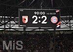 10.10.2026, Fussball Bundesliga 2026/2027, 5.Spieltag, FC Augsburg - FC Bayern München, in der WWK-Arena Augsburg, Das Ergebnis 2:2


