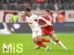 17.10.2026, Fussball Bundesliga 2026/2027, 6.Spieltag, FC Bayern München - RB Leipzig, in der Allianz-Arena München,   v.l. Tidiam Gomis (RB Leipzig) gegen Josip Stanisic (Bayern München) 


