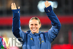 19.10.2026, München, Bayern, Deutschland. Google Pixel Frauen-Bundesliga: FC Bayern Frauen gegen VfB Stuttgart Frauen. Spielort: FC Bayern Campus-Stadion. Klara Bühl (FC Bayern Frauen) fröhlich, gut gelaunt, lachend