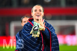 19.10.2026, München, Bayern, Deutschland. Google Pixel Frauen-Bundesliga: FC Bayern Frauen gegen VfB Stuttgart Frauen. Spielort: FC Bayern Campus-Stadion. Ena Mahmutovic (FC Bayern Frauen) fröhlich, gut gelaunt, lachend