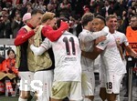 20.10.2026, Fussball UEFA Champions-League League 2026/2027, 3.Spieltag, VfB Stuttgart - Atletico Madrid, in der MHP-Arena Stuttgart, Torjubel Jamie Leweling (Stuttgart) 
  

