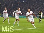 20.10.2026, Fussball UEFA Champions-League League 2026/2027, 3.Spieltag, VfB Stuttgart - Atletico Madrid, in der MHP-Arena Stuttgart, Torjubel Jamie Leweling (Stuttgart) 
  

