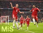 21.10.2026, Fussball UEFA Championsleague 2026/2027: 3.Spieltag,  FC Bayern München - FC Arsenal, in der Allianz-Arena München, Torjubel v.l. Harry Kane (FC Bayern München), Aleksandar Pavlovic (Bayern München) , Tom Bischof (FC Bayern München) und Ismael Saibari (FC Bayern München) 
  

