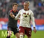 24.10.2026, Fussball Bundesliga 2026/2027, 7.Spieltag, FC Augsburg - 1.FC Union Berlin, in der WWK-Arena Augsburg, v.l. Tim Skarke (Union Berlin) gegen Marius Wolf (FC Augsburg) 


