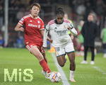 28.10.2026, Unterhaching, Bayern, Deutschland. UEFA Womens Champions League: FC Bayern Frauen gegen Real Madrid Frauen. Spielort: Sportpark Unterhaching. UWCL Ligaphase, 3. Spieltag, Saison 2026/27. Linda Caicedo (Real Madrid Frauen) am Ball, mit dem Ball, in einer Spielszene