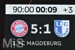 28.10.2026, Fussball DFB-Pokal 2026/2027, 2.Runde, FC Bayern München - 1.FC Magdeburg, in der Allianz-Arena München. Es steht nach 90.Minuten 5:1


