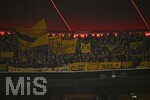 31.10.2026, Fussball Bundesliga 2026/2027, 8.Spieltag, FC Bayern München - Borussia Dortmund, in der Allianz-Arena München,   Die Dortmunder Fans.


