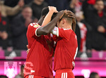 31.10.2026, Fussball Bundesliga 2026/2027, 8.Spieltag, FC Bayern München - Borussia Dortmund, in der Allianz-Arena München,   v.l. Dayot Upamecano (FC Bayern München) und Joshua Kimmich (FC Bayern München) jubeln


